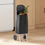 vidaXL Καρότσι Αγορών Μαύρο 35 x 28 x 92 εκ. Ύφασμα Oxford