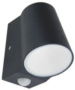 LED COB WALL SENSOR LUMINAIRE 6W 400LM 100° 230V AC 3.000K DARK GREY CRI80 IP54 30.000HRS - LG0509GPIR