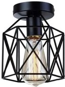 POWERTECH φωτιστικό οροφής HLL-0001, E27, Φ14, μεταλλικό, μαύρο