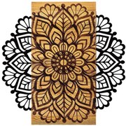 Διακοσμητικό Τοίχου Mandala 899SKL2165 58x58x3cm Walnut-Black Wallity Μέταλλο,Ξύλο