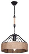 Φωτιστικό Οροφής PWL-0975 Φ33x61cm 1xΕ27 60W Black-Natural