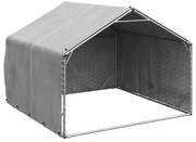 vidaXL Κλίβανος Σκύλου Εξωτερικού Χώρου με Κάλυμμα 2x2x1,5 μ. από Γαλβανισμένο Ατσάλι
