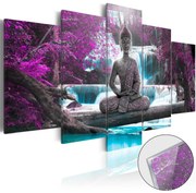 Πίνακας σε ακρυλικό γυαλί - Waterfall and Buddha [Glass] - 100x50