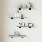 vidaXL Ράφια Τοίχου 4 τεμ. Γκρι Sonoma 40x10x1,5 εκ. Επεξεργ. Ξύλο