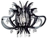 Πολυέλαιος Κρεμαστό Φωτιστικό Οροφής 1xE27 56 Κρύσταλλα Schöler Lillibet Slamp-LILSM00BLK01T00000EU-Μαύρο LILSM00BLK01T00000EU