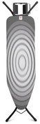 Τραπέζι σιδερώματος Brabantia B 1003339, 124x38 cm, 7 θέσεις ρύθμισης, Σιδεροθήκη, Σκούρο γκρι/λευκό
