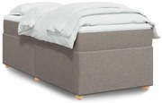 vidaXL Κρεβάτι Boxspring με Στρώμα Taupe 90x200 εκ. Υφασμάτινο