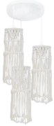 Φωτιστικό Οροφής Mac-01Pendel 3/L Macrame 31-1062 White Heronia Σχοινί, Πλαστικό