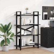 Ράφι Βιβλίων Μαύρη Οξυά 100 x 33,5 x 140 εκ Επεξεργασμένο ξύλο