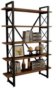 Βιβλιοθήκη PWF-0604 100x24x180cm Walnut-Black