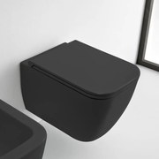 Scarabeo Teorema Clean Flush Black Matt 512600SC-401 Λεκάνη Κρεμαστή Rimless 52cm με κάλυμμα βακελίτη Slim Soft Close αποσπώμενο