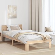 vidaXL Κρεβάτι με κεφαλάρι 90x190 εκ Μασίφ ξύλο πεύκου
