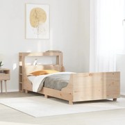 vidaXL Σκελετός Κρεβατιού Χωρίς Στρώμα 100x200 εκ. Μασίφ Πεύκο
