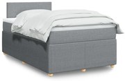 vidaXL Κρεβάτι Boxspring με Στρώμα Ανοιχτό Γκρι 120x200 εκ. Υφασμάτινο