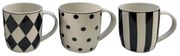 JOLIE ΚΟΥΠΑ ESPRESSO ΣΕΤ 6 ΤΜΧ NEW BONE CHINA ΛΕΥΚΟ ΜΑΥΡΟ ΧΡΥΣΟ - 028884
