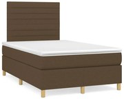 ΚΡΕΒΑΤΙ BOXSPRING ΜΕ ΣΤΡΩΜΑ &amp; LED ΣΚ.ΚΑΦΕ 120X190ΕΚ. ΥΦΑΣΜΑΤΙΝΟ 3270256