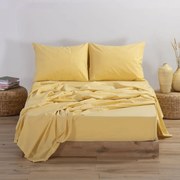 Σεντόνι Basic Με Λάστιχο Yellow Nef-Nef Μονό 100x230cm 100% Βαμβάκι