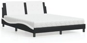 Κρεβάτι με Στρώμα Zadar Μαύρο/Λευκό 160x200 εκ. από Συνθετικό Δέρμα