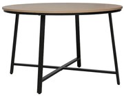 Τραπέζι Gianno φυσικό-πόδι μαύρο Φ120x76εκ Υλικό: MELAMINE - METAL 15MM 225-000009