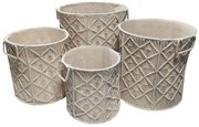 Σετ Καλάθια Macrame 4τεμ ΚΟΜΒΟΣ 100% Βαμβάκι Natural (40,64x40,64) (35,56x35,56) (30,48x30,48) (25,40x25,40)