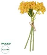 GloboStar® Artificial Garden YELLOW HYACINTH BOUQUET 21352 Τεχνητό Διακοσμητικό Μπουκέτο Κίτρινος Υάκυνθος Y30cm