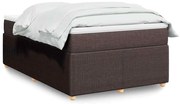 vidaXL Κρεβάτι Boxspring με Στρώμα Σκούρο Καφέ 120x190 εκ Υφασμάτινο