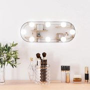 Καθρέφτης Τοίχου Οβάλ με Φώτα LED 15x40 εκ. από Γυαλί 3189158