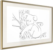 Αφίσα - Resting Koala - 60x40 - Χρυσό - Με πασπαρτού