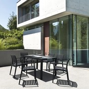 SIESTA Σετ Τραπεζαρίας 7τμχ Ares Artemis Black 140Χ80Χ75εκ. 20.9998