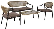 Σετ Κήπου 4 Τεμαχίων 2133 Fylliana Καφέ 124x62x77 εκ. 124x62x77 εκ.
