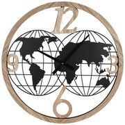 Ρολόι τοίχου Woglo Inart μέταλλο σε μαύρη απόχρωση 60x3x60εκ 60x3x60 εκ.
