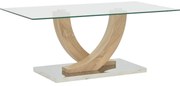 Intrahome Τραπέζι σαλονιού Kasmora Intrahome φυσικό ξύλο-γυαλί 110x60x45εκ | SKU: INTRAPA-130111349