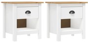 vidaXL Κομοδίνα Hill 2 Τεμ. 46 x 35 x 49,5 εκ. από Μασίφ Ξύλο Πεύκου