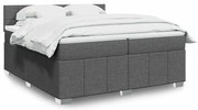 vidaXL Κρεβάτι Boxspring με Στρώμα Σκούρο Γκρι 200x200 εκ. Υφασμάτινο