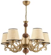 Φωτιστικό Οροφής Fiona Coral Wood 390FLH2299 55x65cm 5xE27 40W Gold-Cream Opviq
