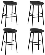 vidaXL Καρέκλες Μπαρ 4 τεμ. Μαύρες