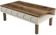 Τραπέζι Σαλονιού Bohem 845HCT2890 180x60x35,6cm Walnut-Cream