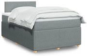 Κρεβάτι Boxspring με Στρώμα Ανοιχτό Γκρι 120x190 εκ. Υφασμάτινο