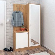 Έπιπλο Εισόδου Broc 811MDD4106 100x35x180cm Oak-White Μοριοσανίδα, Μελαμίνη