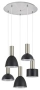 SE21-NM-4-5BL-MS123 ADEPT FLEX Nickel Matt Pendant Black Metal Shade+ HOMELIGHTING 77-8926