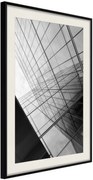 Αφίσα - Steel and Glass (Grey) - 40x60 - Μαύρο - Με πασπαρτού