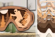 Intra απο ξύλο plywood 3mm-4mm πάχος - Goggles Ski Scene Lasered Wall Art Laser Δίασταση 40x50 cm INTRAFABR-112322127