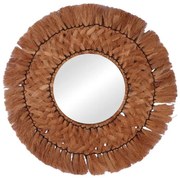 Καθρέπτης Ailan Inart ψάθα Φ60x8εκ 337-000014 337-000014 Καφέ