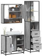 vidaXL Σετ Επίπλων Μπάνιου 3 Τεμαχίων Γκρι Sonoma Επεξεργασμένο Ξύλο