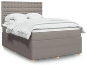 Κρεβάτι Boxspring με Στρώμα Taupe 160x200 εκ. Υφασμάτινο - Μπεζ-Γκρι