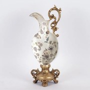 Βάζο Πορσελάνινο 819-00162 21x18x51,5cm White-Gold Estheti Home Πορσελάνη