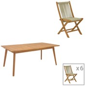 Intrahome Τραπεζαρία 7 τεμ. Banou-Pino Intrahome teak ξύλο σε φυσική απόχρωση 180/240x100x75εκ | SKU: INTRAPA-451111138