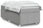 vidaXL Κρεβάτι Boxspring με Στρώμα Ανοιχτό Γκρι 90x190 εκ. Υφασμάτινο