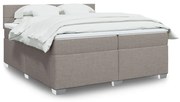 vidaXL Κρεβάτι Boxspring με Στρώμα Taupe 200x200 εκ. Υφασμάτινο