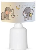 ELEPHANT 204-0025 Παιδικό Eπιτραπέζιο Φωτιστικό Φιγούρα Μονόφωτο 1 x E27 IP20 Λευκό &amp; Γκρι Ύφασμα-Μ24 x Π24 x Υ32cm Globostar-20 204-0025